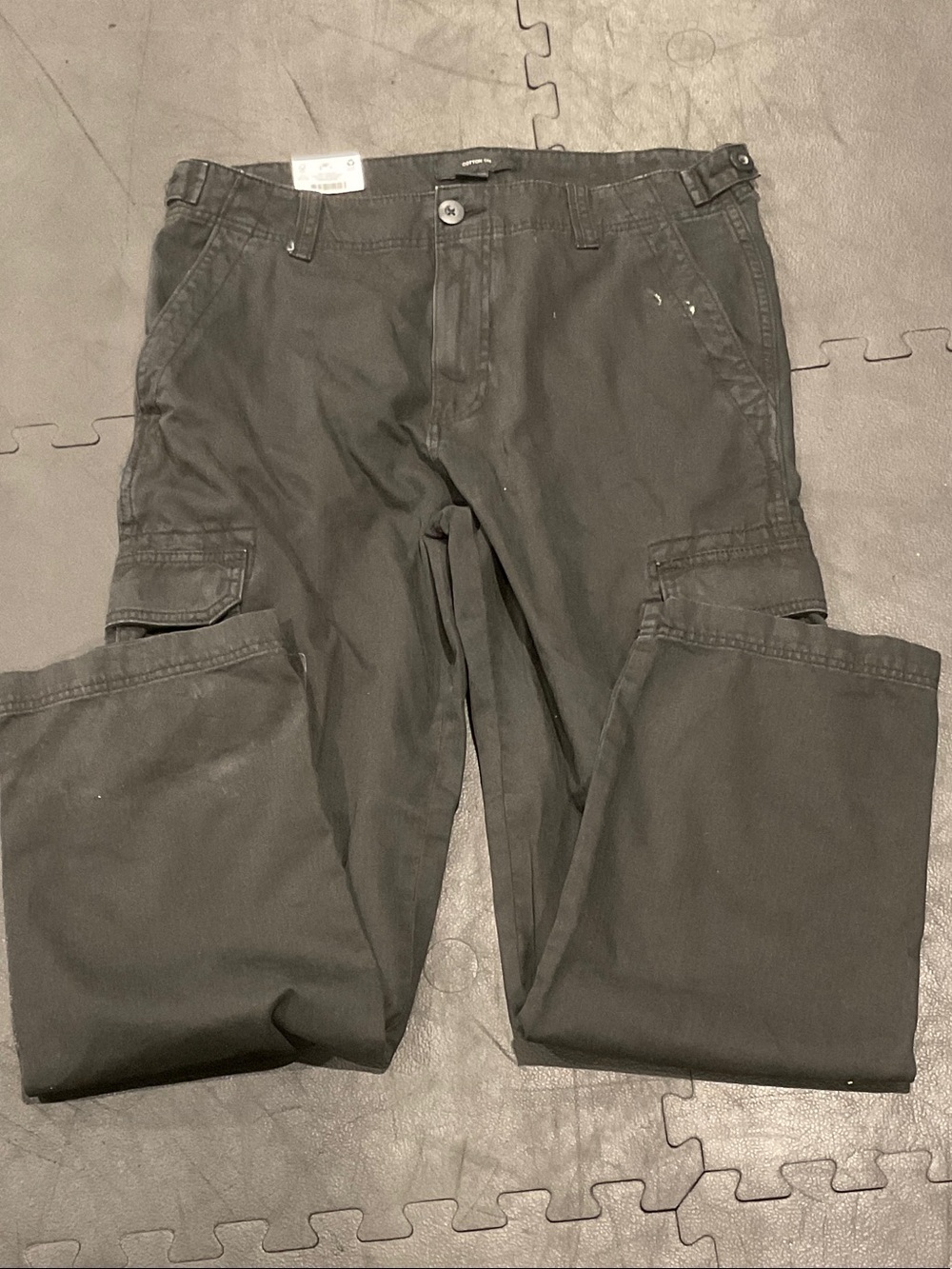 Cotton On Men's Dark Black Cargo Pants